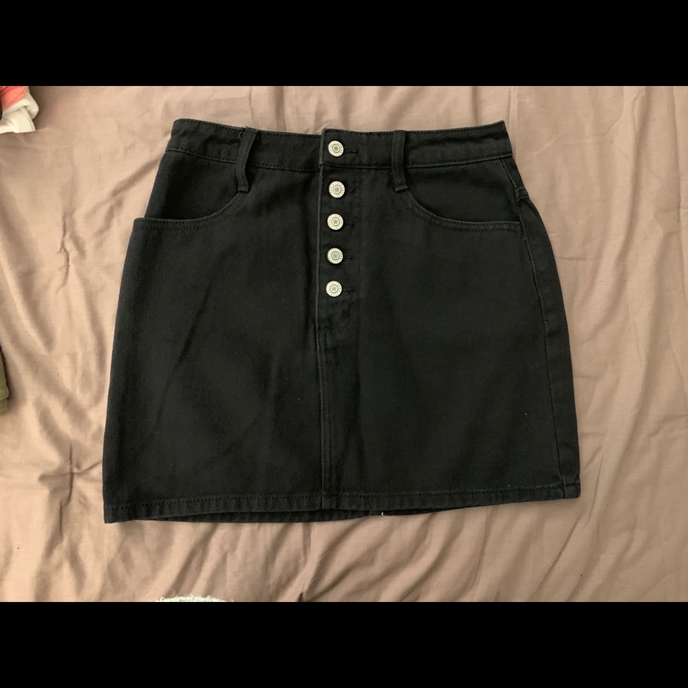 Black Denim Skirt